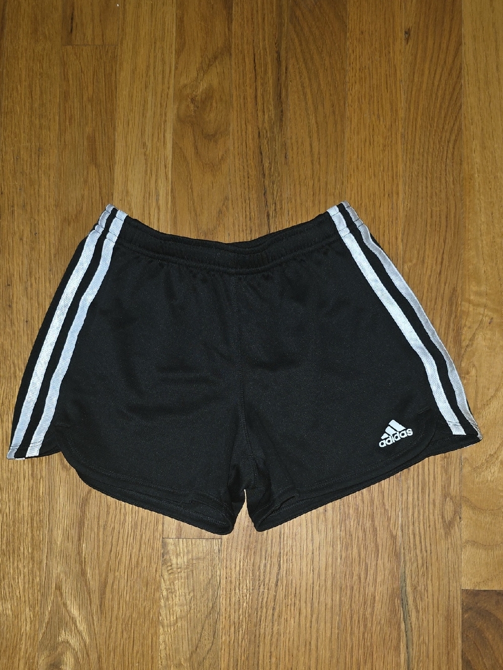 Girls adidas Black Shorts with White Side Stripes
